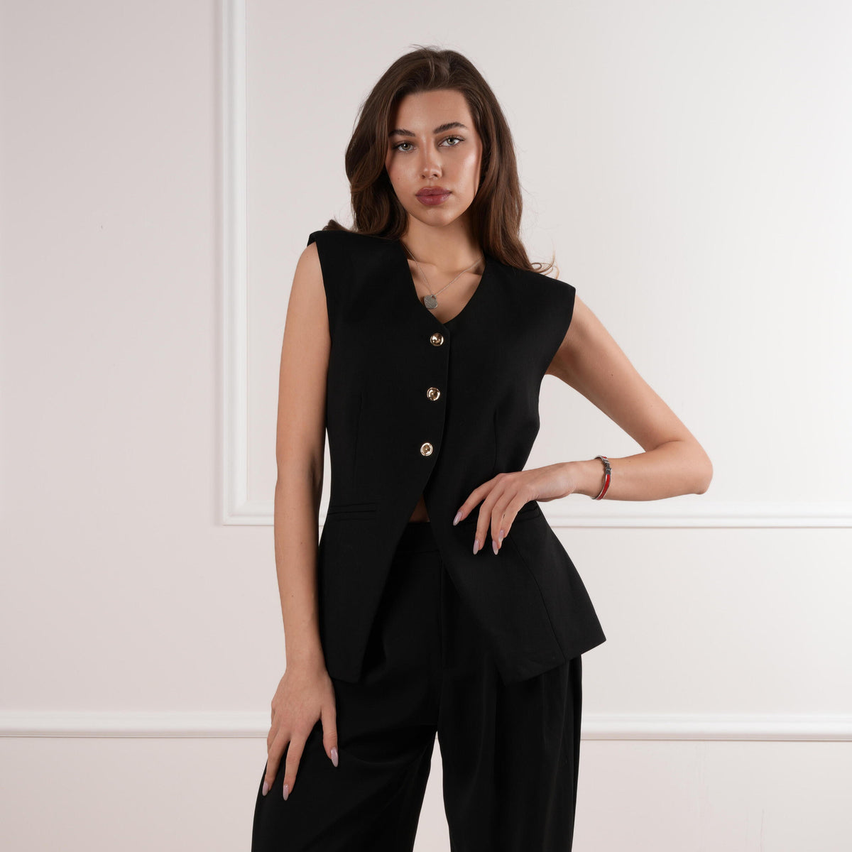 Μαύρο Structured Γιλέκο - Black Tailored Vest