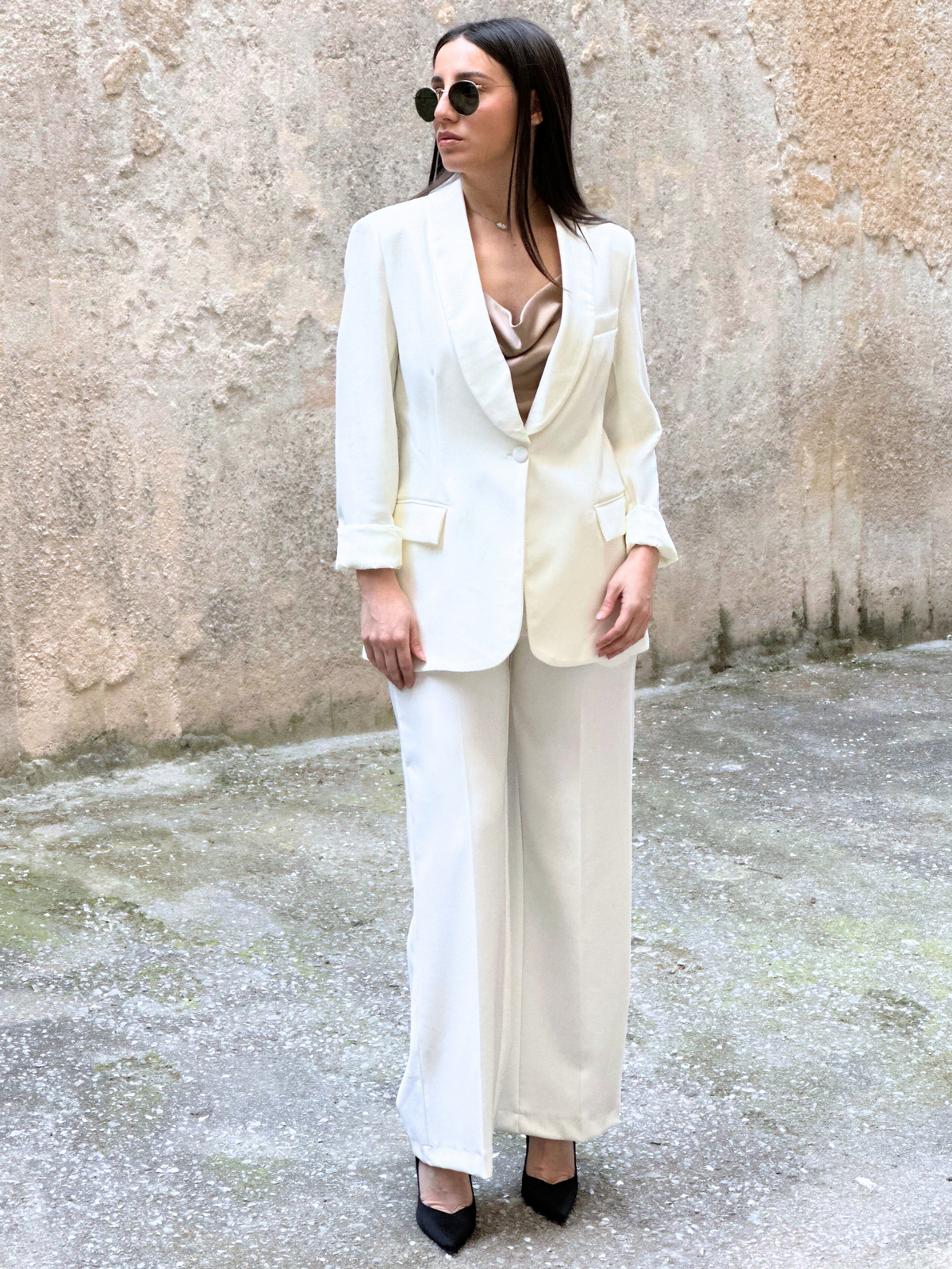 Λευκό Σετ Κουστουμιού - White Tailored Suit