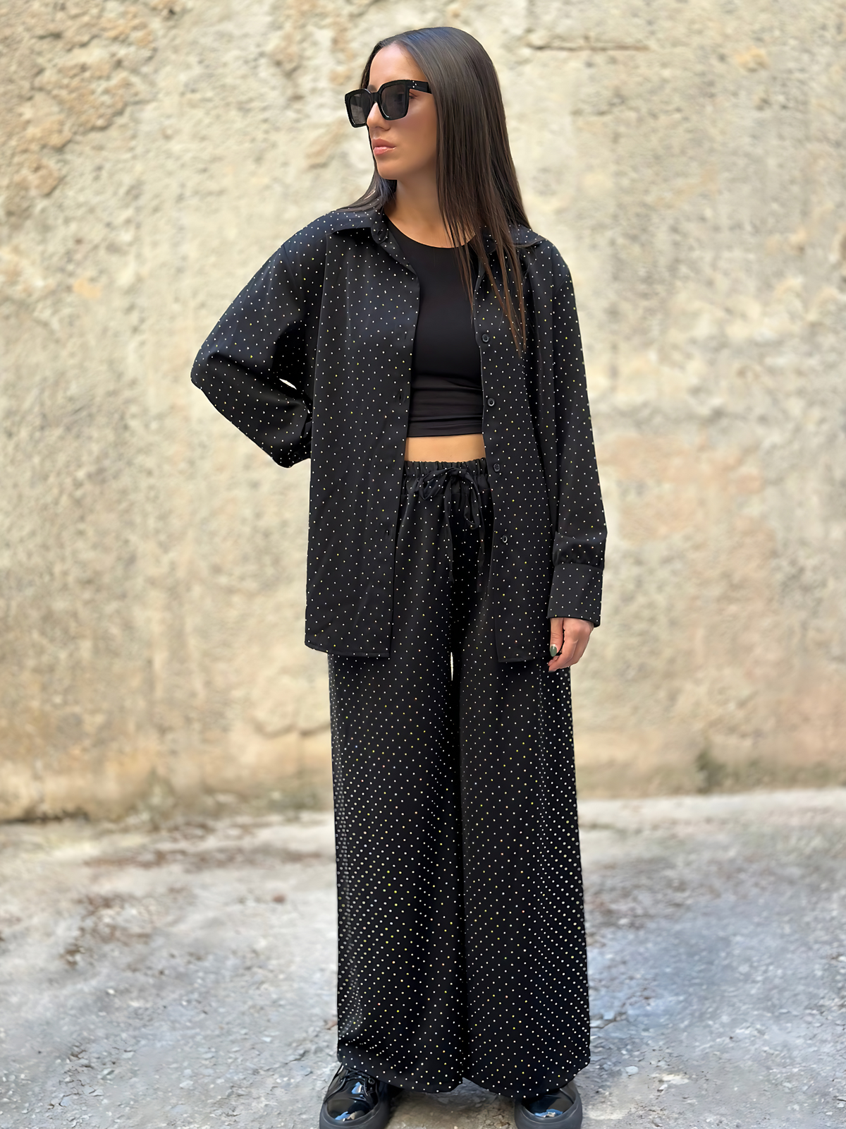 γυναικεία ρούχα, μίνιμαλ, μίνιμαλ, minimal, γυναικεια ρουχα, pants, trousers,παντελόνια, παντελονια,pantelonia, style, στιλ, style loft, stylaloft.com, styleloft, fashion, μόδα, μοδα, γυναίκα, φαρδύ παντελόνι, φαρδυ παντελονι, φαρδιά παντελόνια, γυναικεία παντελόνια, wide leg παντελόνι, wide leg παντελονι, παντελόνι με στρας, παντελονι με στρας, γυναικεία σετ